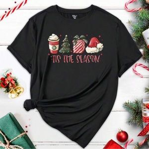 SHEIN - Sz 3X Tis The Season Christmas Coffee Drinks Tee